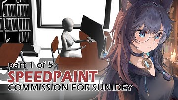 【COMMISSION SPEEDPAINT】Witch workspace for SuniDey l Part 1 of 5 - 3D CONCEPT & LINEART