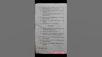 M.Sc. Maths Topology July 2025 question paper #hpu