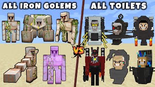 All Skibidi Toilets vs All Iron Golems - Mutant & Titan Cameraman vs Mutant Titan Iron golem