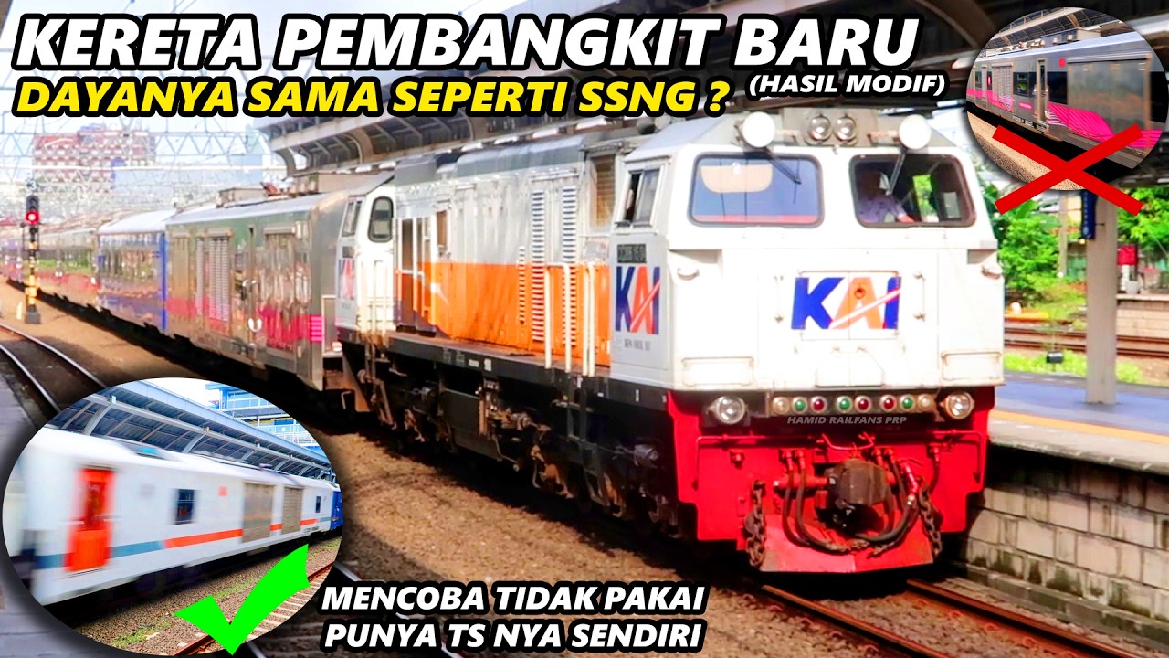 KERETA API RAJA UTARA COBA KERETA PEMBANGKIT BARU HASIL MODIFIKASI BALAI YASA TEGAL !