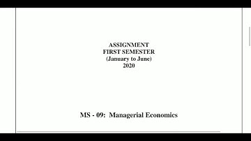 Ignou ms-09 assignments question and answers 2020 (Managerial economics)
