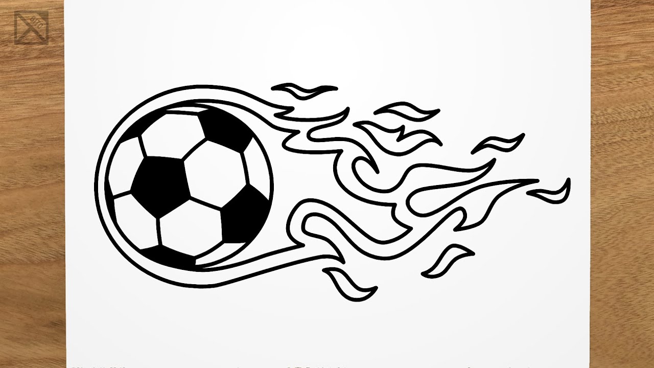 Football. Hand drawn sketch of soccer ball.