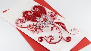 quilled card |   How to make Beautiful Quilling Wedding Card-design