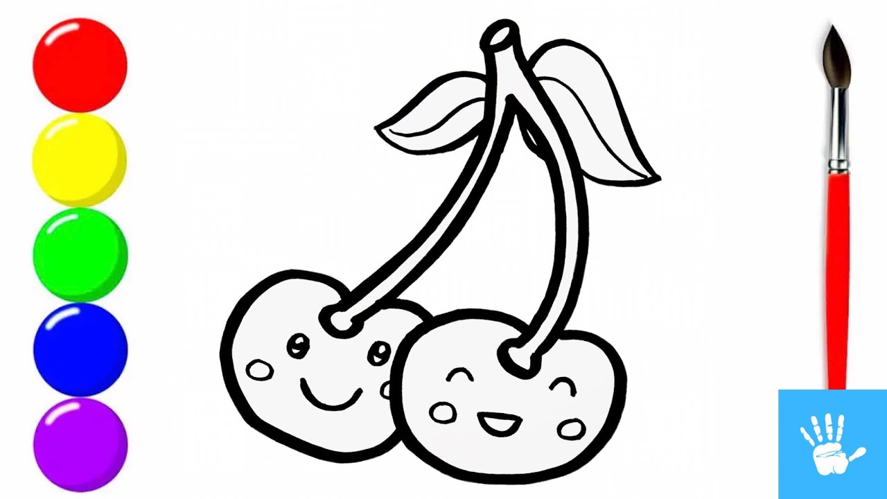 Boyashga Rasm How To Draw Cute Cherries | Bolalar uchun olcha rasm chizish | рисуем ...
