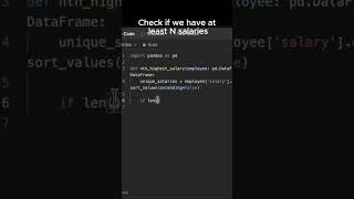 How to Find Nth Highest Salary using Python Pandas | LeetCode 177 #shorts