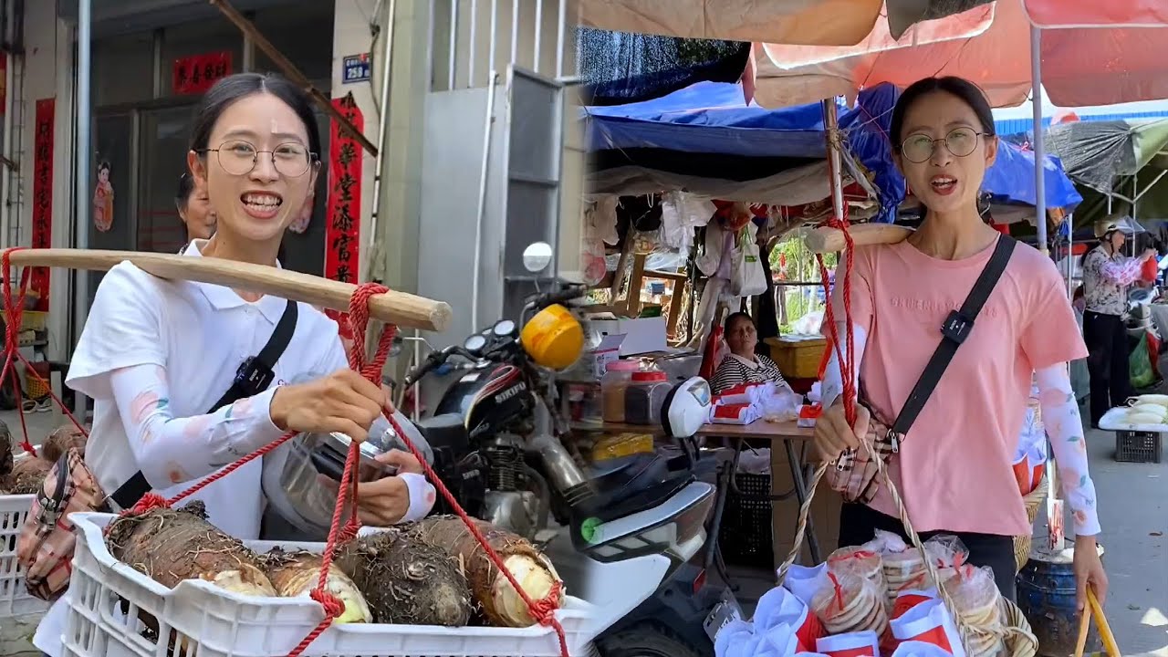 挑着土鸡蛋和妈妈做的卤味去赶集#food #正能量剧情 #小吃