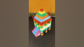 Super Satisfying ASMR: Breaking My Colorful Block Temple 😌💥 Multi-Floor Block House #diy #lego #asmr