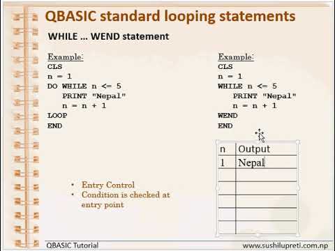 WHILE   WEND Looping statement in QBASIC
