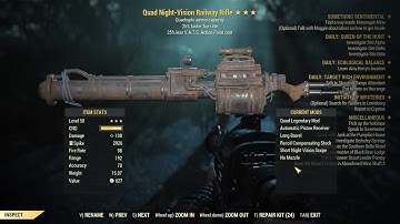Fallout76: Quad Auto FFR/25%VATS Railway Rifle