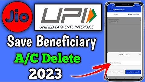 My Jio UPI Save Beneficiary A/C Delete 2023 || How To Remove Save Beneficiary On My Jio UPI