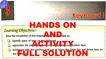 KEYBOARD | DAV CLASS 3 COMPUTER CHAPTER 3 | HANDS ON AND ACTIVITY | ASSESSMENT ACTIVITY #dav