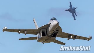 In the Box! EA-18G Growler Demo and US Navy Legacy Flight - EAA AirVenture Oshkosh 2022