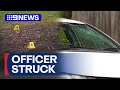 Police officer hit by allegedly stolen car in Melbourne | 9 News Australia