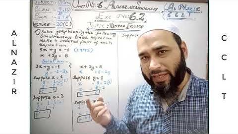 Math Class 9,10,11 Unit No 6 ALGEBRAIC SENTENCES Exc NO 1.2 L20C│ALNAZIR CCLT