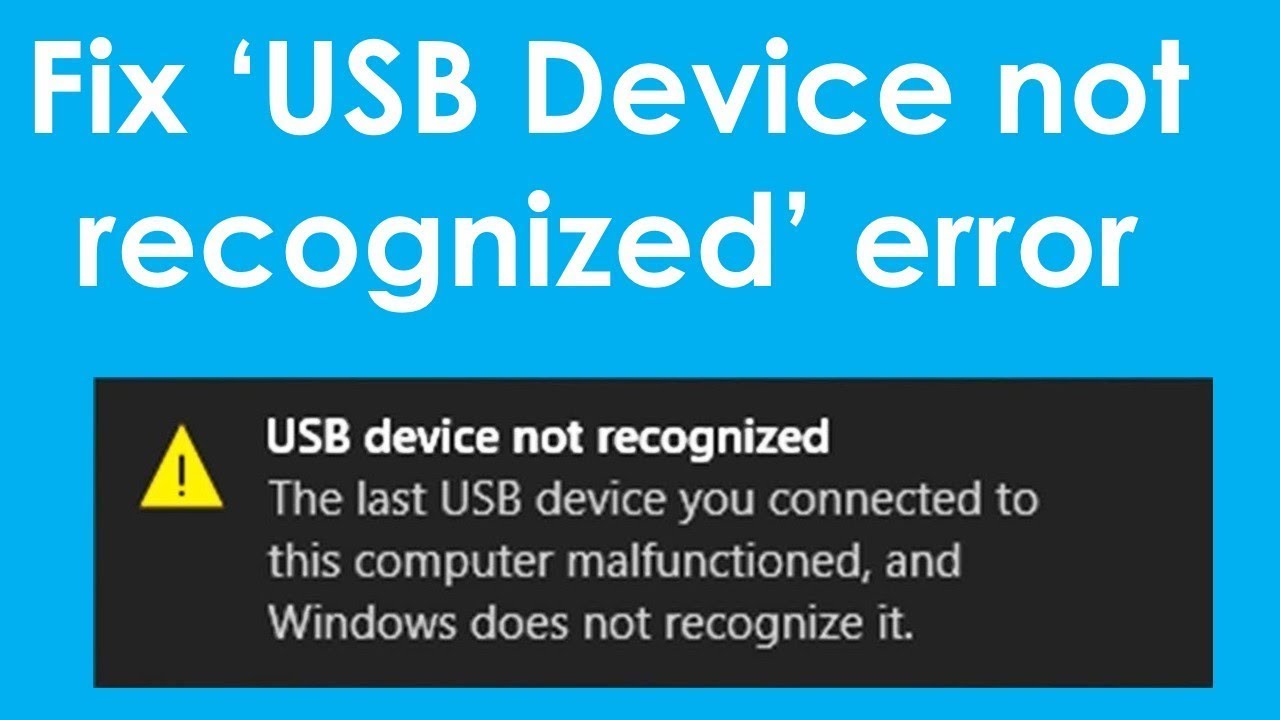 How to fix usb device not recognized windows 10 - YouTube