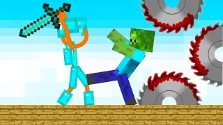 Minecraft vs Stickman Animation TRAP FOR ZOMBIE Animation Vs Minecraft Stick Man Battle Cartoon