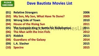 Dave Bautista  All Movies List 