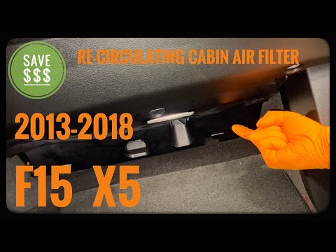 BMW X5 Re-circulating cabin air filter replacement. 2013-2018 F15