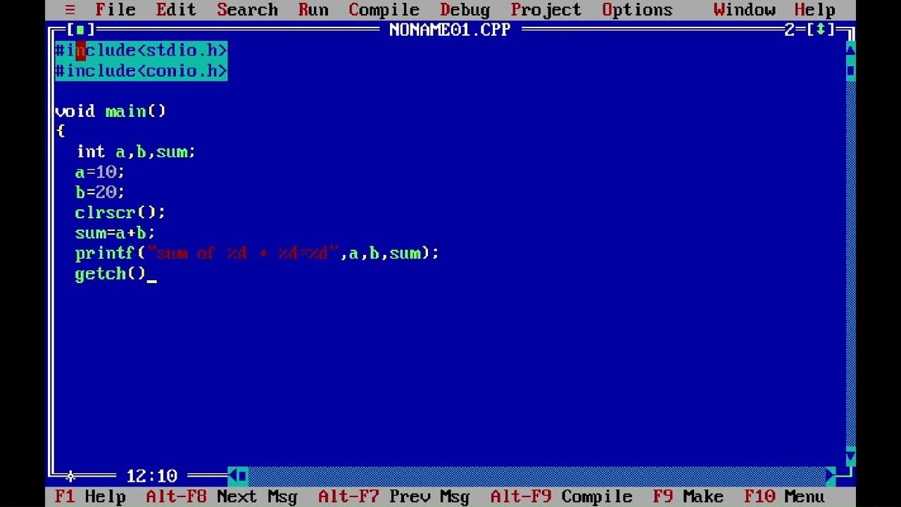 write a program to calculate sum of 2 number || c program || CodeZone ...