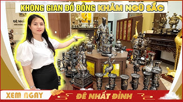 Không gian trưng bày đồ đồng đồ thờ khảm ngũ sắc tại cửa hàng đồ đồng Đệ Nhất Đỉnh