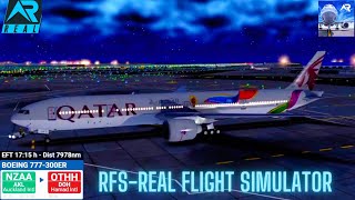 RFS-Real Flight Simulator-Auckland-To-Doha-Full Flight-B777-300ER-Qatar Airways-Full HD-Real Route