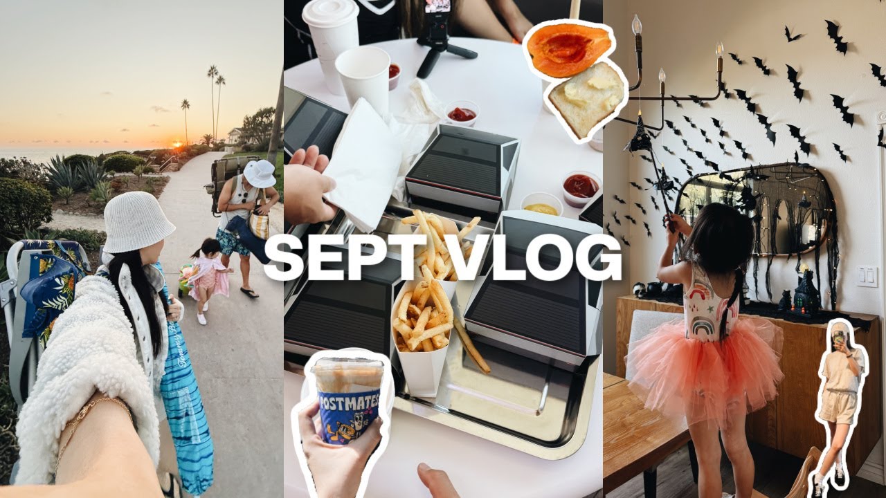 SEPT VLOG｜我家已万圣节变装👻 全家的周末日常｜特斯拉餐厅🍔 海边夕阳晚餐🍗