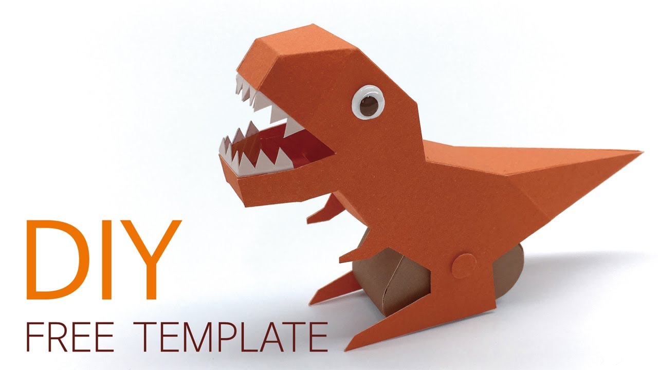 움직이는 공룡 페이퍼토이 만들기 | 티라노사우루스 | 무료 도안 | Diy Moving Dinosaur Paper Toy |  Tyrannosaurus | Free Template - Youtube