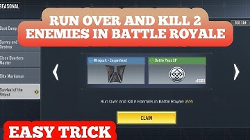 How to complete run over and kill 2 enemies in battle royale | Call of duty mobile