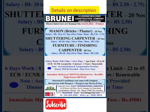 BRUNEI - LEADING BUILDING CONSTRUCTION COMPANY URGENTLY REQUIRES