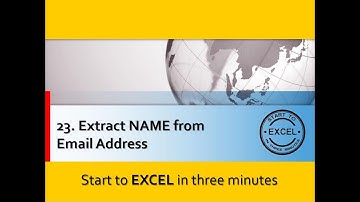 EXCEL - 23: Extract NAME from Email Address