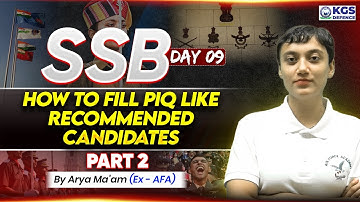 SSB Preparation | How to fill PIQ Like Recommended Candidates | By Arya Ma
