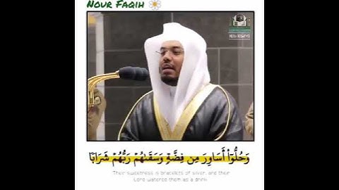 وَيَطُوفُ عَلَيهِمْ وِلْدَانٌ مُخَلّدُون~تلاوة جميلة هادئة تريح القلوب للشيخ ياسر الدوسري 😴💜