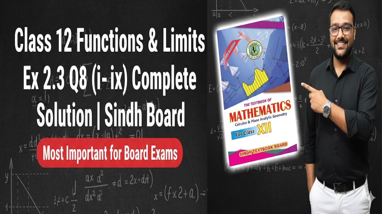 Class 12 Functions & Limits Ex 2.3 Q8 (i-ix) Complete Solution | Sindh ...
