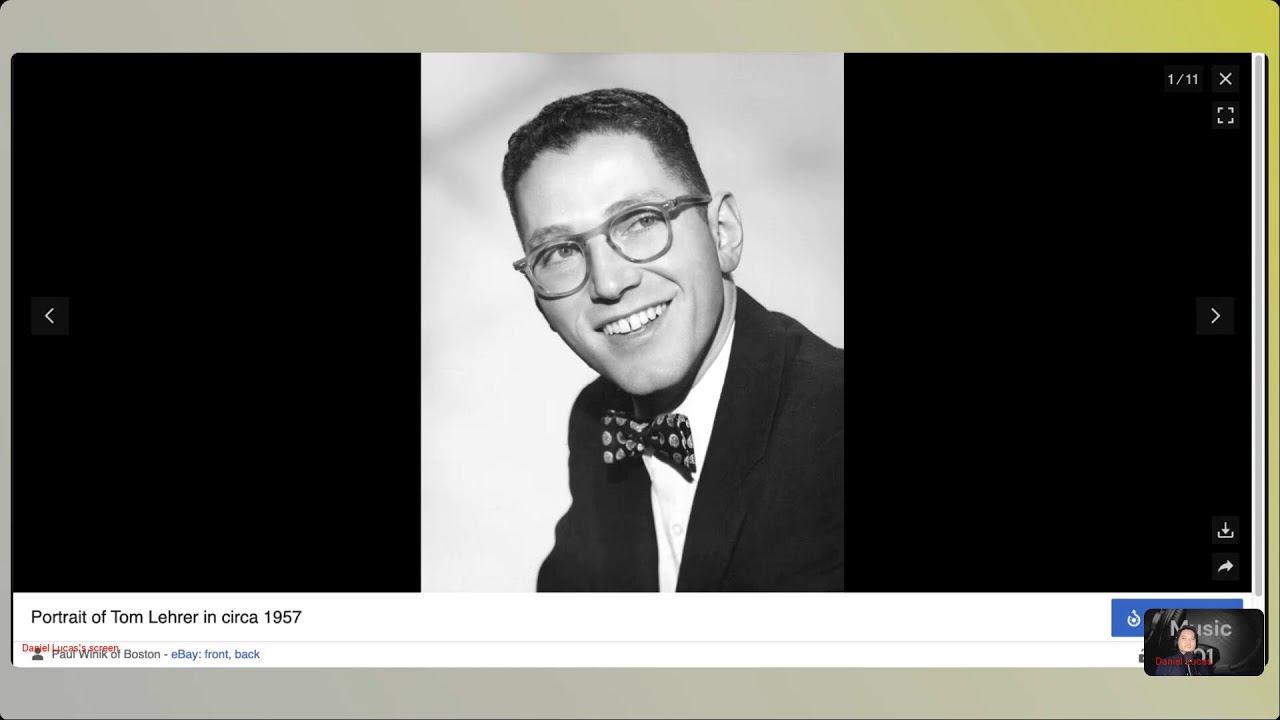 Music 101 in its third season, featuring Tom Lehrer:The Satirical Maestro Who Made Music Laugh.