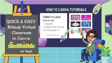 Bitmoji Virtual Classroom in CANVA. Create it in 5 minutes or less! How to Canva Tutorial