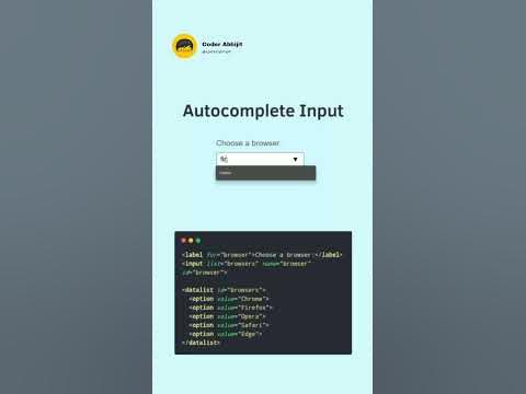HTML & CSS Autocomplete Input #shots #input #autocomplete #css # ...