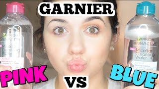 Blue vs Pink Garnier SkinActive Micellar Cleansing Water Makeup Remover- What's the Difference?