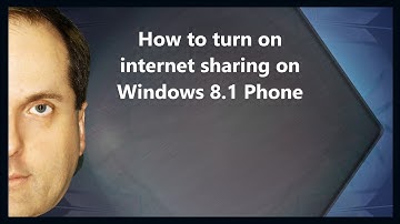 How to turn on internet sharing on Windows 8.1 Phone