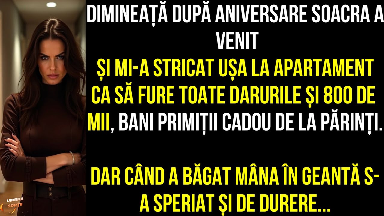 Soacra a venit și mi-a stricat ușa la apartament ca să fure toate darurile Dar cînd a băgat a...