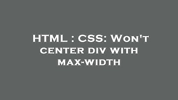 HTML : CSS: Won