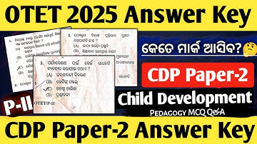 OTET Exam 2025 CDP Paper-2 Q&A 🔥 | Most Accurate Answer Key Explained