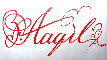 Aaqil Name Signature Calligraphy Status | #moderncalligraphy #cursive #YearofYou #aaqil @Aaqil