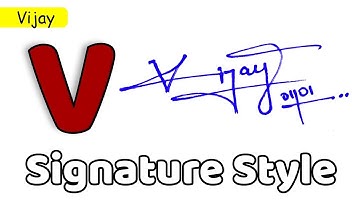 ✅ Vijay Name Signature Style | V Signature Style | Signature Style of My Name Vijay