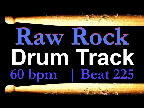 raw-rock-drum-beat-60-bpm-drum-track-for-bass-guitar-backing-tracks-#225