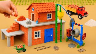 Lightning Strike Causes House Fire | DIY Mini Easy Solid Brick House Construction Science Project
