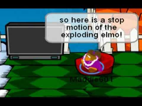 Exploding Elmo- On a club penguin TV