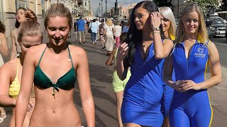 Russia , Walking in Saint-Petersburg |Beautiful Russian Girls on streets of Russian (July 2023) 🇷🇺