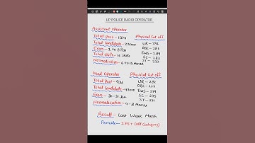 UP POLICE RADIO OPERATOR RESULT | UP POLICE ASSISTANT OPERATOR CUT OFF | UP POLICE HEAD OPERATOR |