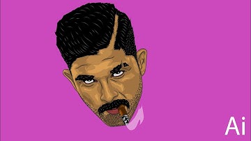 (part 2) Adobe illustrator 2020 created vector art allu arjun made by mouse #vectorart #illustrator