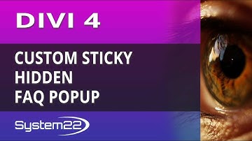 Divi 4 Theme Custom Sticky Hidden FAQ Popup